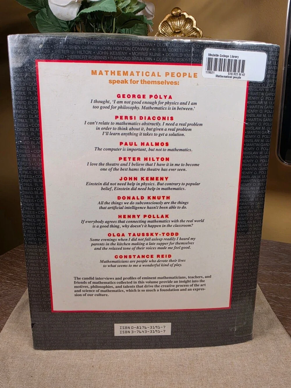 Mathematical People: Profiles and Interviews - Hardcover Book